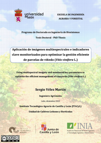 APLICACIÓN DE IMÁGENES MULTIESPECTRALES E INDICADORES CLAVE MONITORIZADOS PARA OPTIMIZAR LA GESTIÓN EFICIENTE DE PARCELAS DE VIÑEDO (VITIS VINIFERA L.)